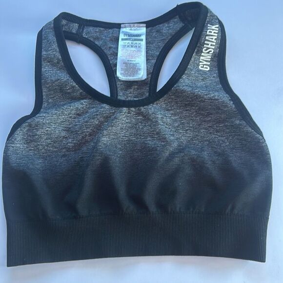 Gymshark Adapt Ombré Seamless Sports Bra in Black /Black Marl - Picture 8 of 10